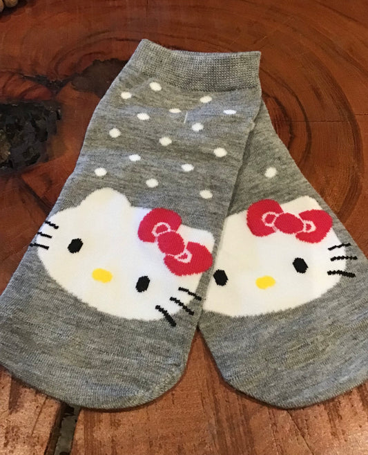 Grey Hello Kitty Short Socks (Clearance)