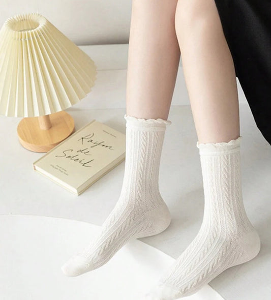 White Cambridge Socks (Clearance)