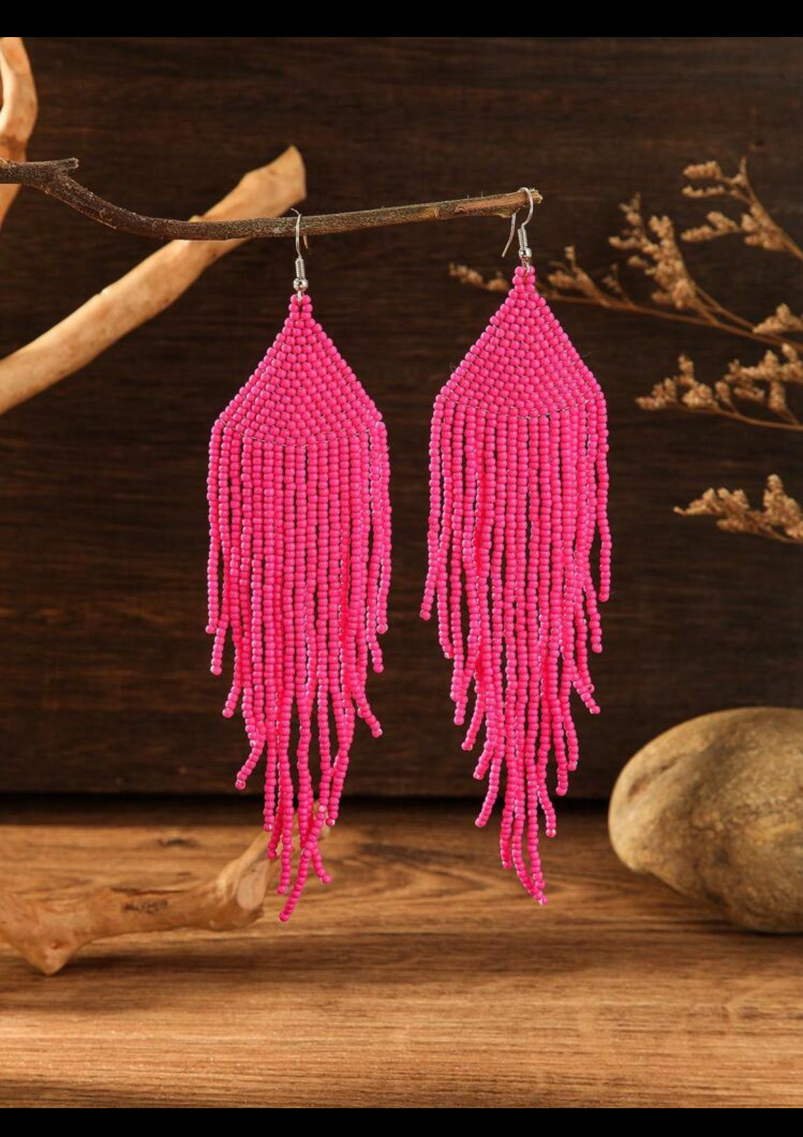 Beaded Pink Earrings