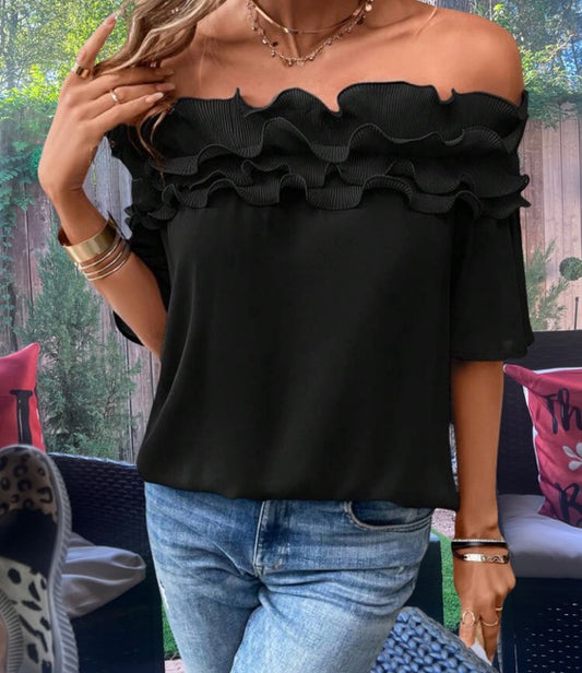 Off The Shoulder Black Top