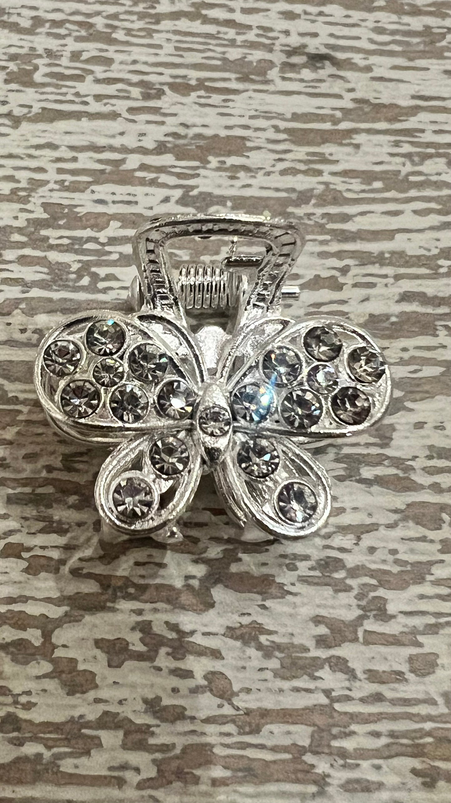 Silver Clear Butterfly Hair Clip