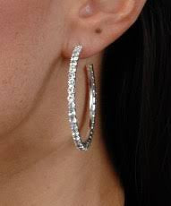 Medium Rhinestone Hoop Earrings